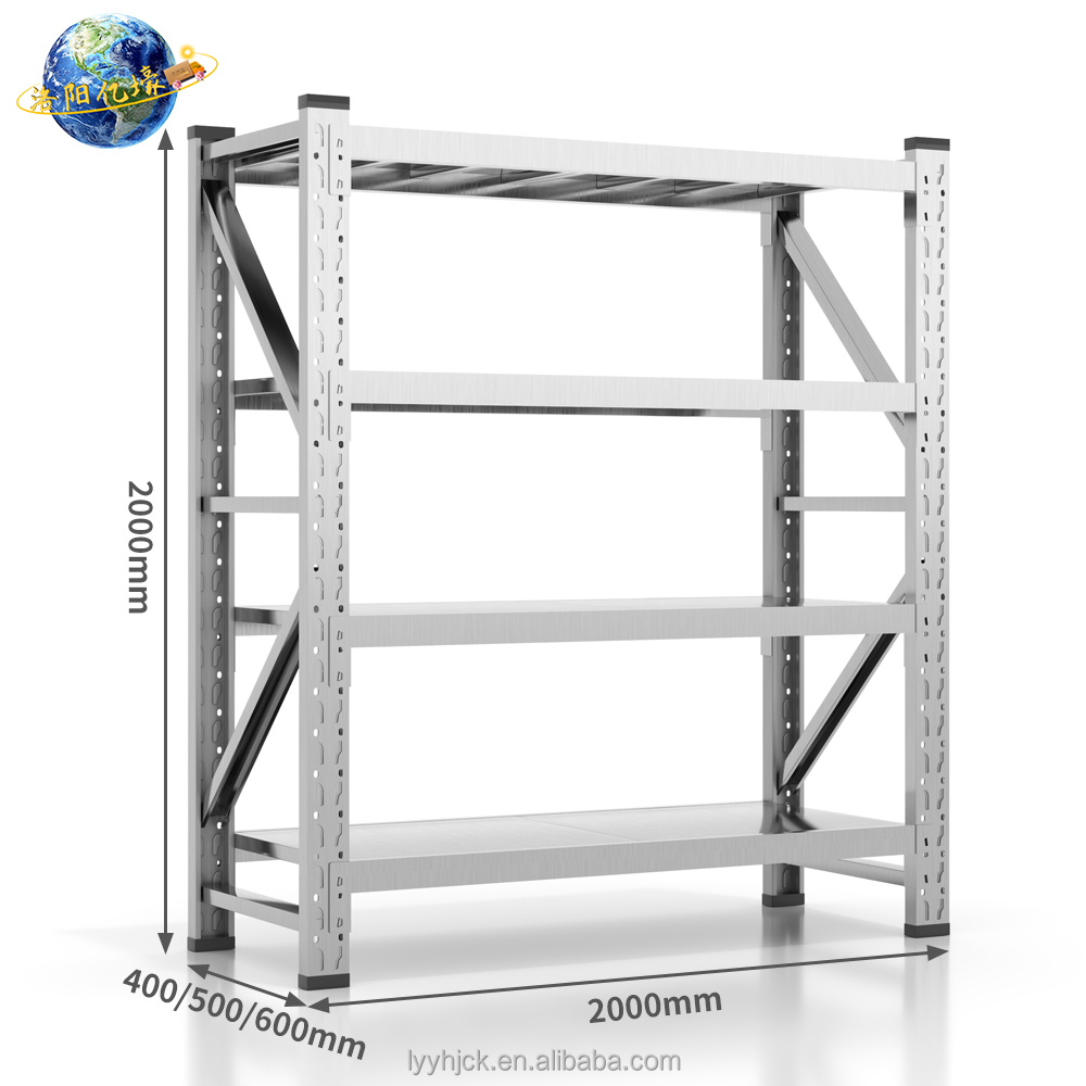 304 Stainless Steel Heavy Duty Warehouse Rack 200KG Per Shelf Capacity Durable &amp; Corrosion Protected Adjustable Shelving Unit