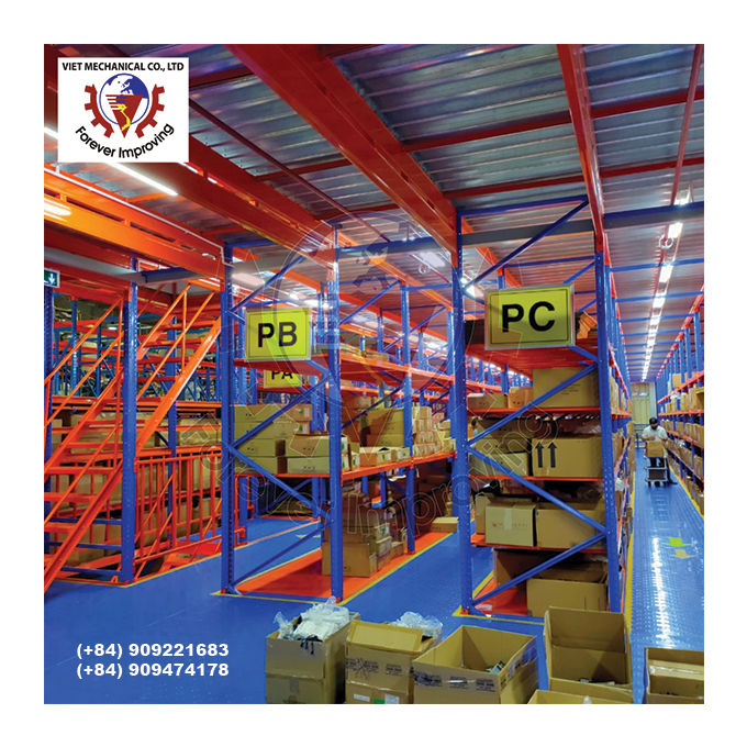 Customized Adjustable Metal Mezzanine Floor Racking System For Efficient Pallet And Warehouse Storage