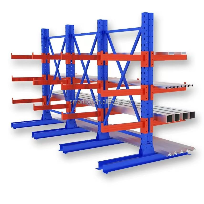 Smartlog Adjustable Single Sided Cantilever Rack Cantilever Racking Pallet Racking For Large Lumber Warehouse Storage