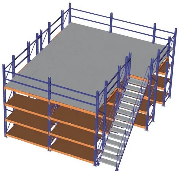 Durable Good Fuction Industrial Storage Rack Supported Q235 Steel Mezzanine Floor System for Warehouse Storage