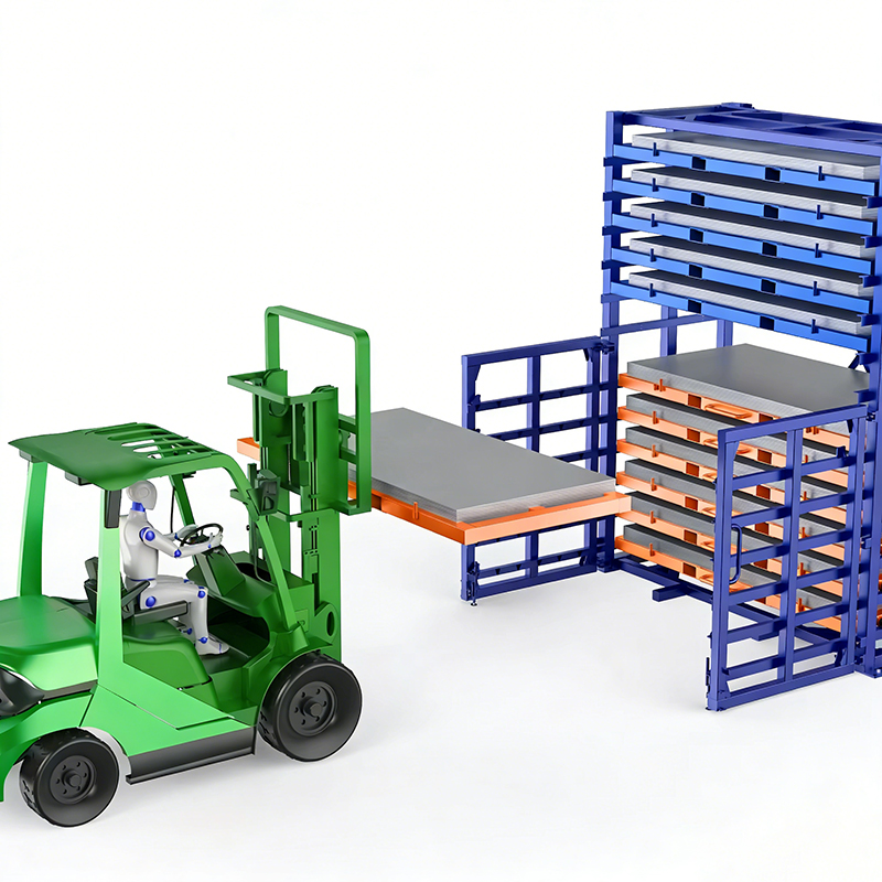 Industrial Drawer-Type Sheet Metal Rack | Multi-Layer Storage System For Steel Sheets