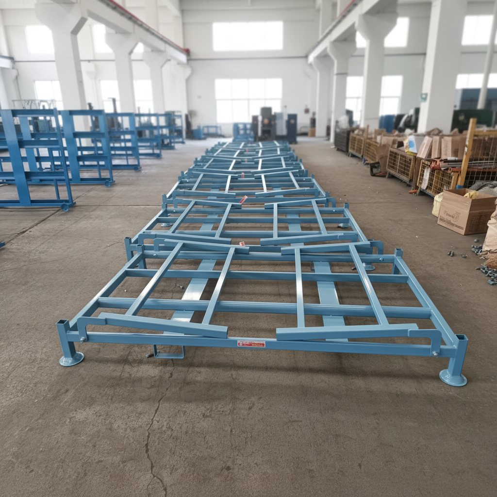 Steel Foldable Adjustable &amp; Detachable Blue Countertop Stacking Rack Custom Tire Storage Rack