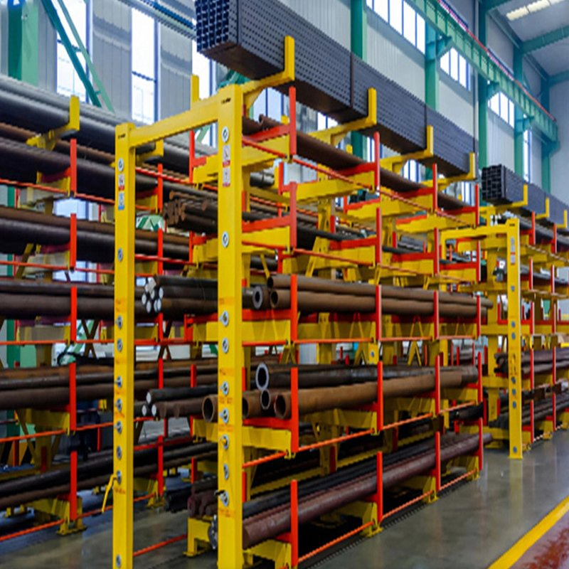 Heavy Duty Manual Crank Cantilever Rack Roll out Storage System for Steel Plate Mold and Long Material Storage
