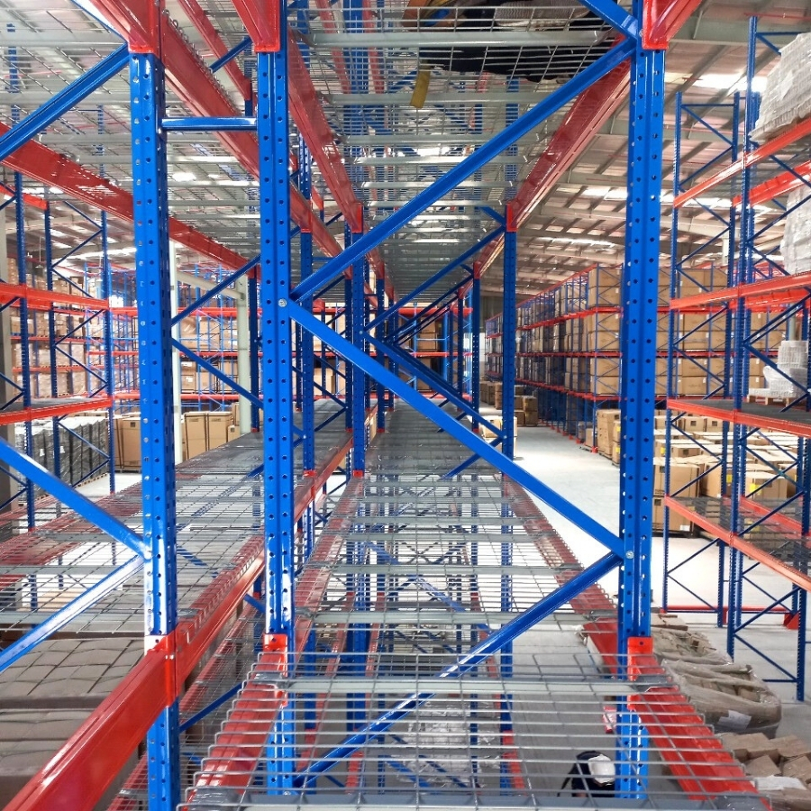 Drive In Racking System With High Density Storage Design Allowing Forklift Entry Maximizing Warehouse Space Utilization