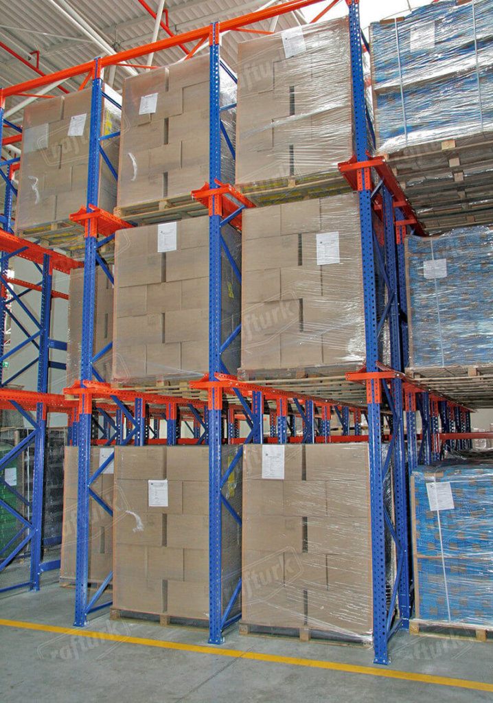 High Density Storage Rack Heavy Duty Drive in Pallet Racking System Design Double Deep Pallet Racks