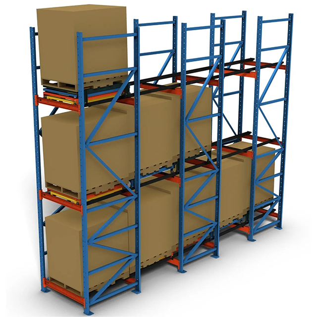 Heavy Duty Pallet Rack Push Back Pallet Racking Systems Push Back Rail Sliding System for Storage Shelves