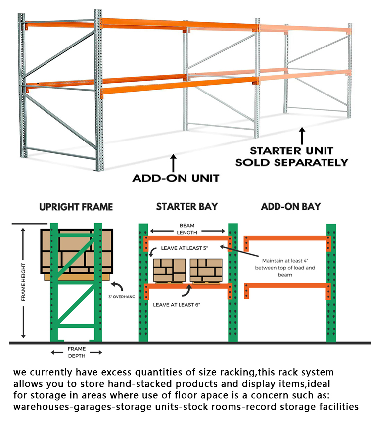 Long Span Adjustable Heavy Weight Warehouse Storage Pallet Shelves System Tear Drop Rack for Industrial