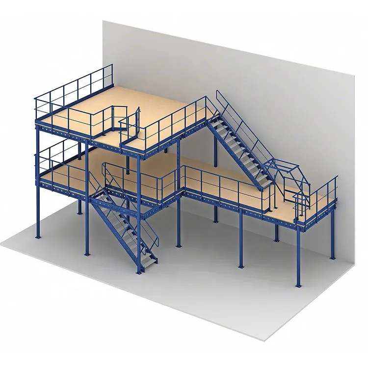 Durable Good Fuction Industrial Storage Rack Supported Q235 Steel Mezzanine Floor System for Warehouse Storage