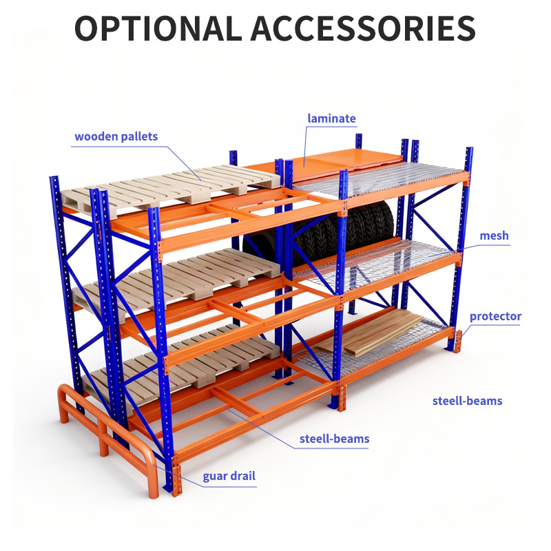 Multilayer Load-bearing 300kg/500kg Per Layer Heavy Duty Industrial Warehouse Storage Rack Steel Pallet Racking