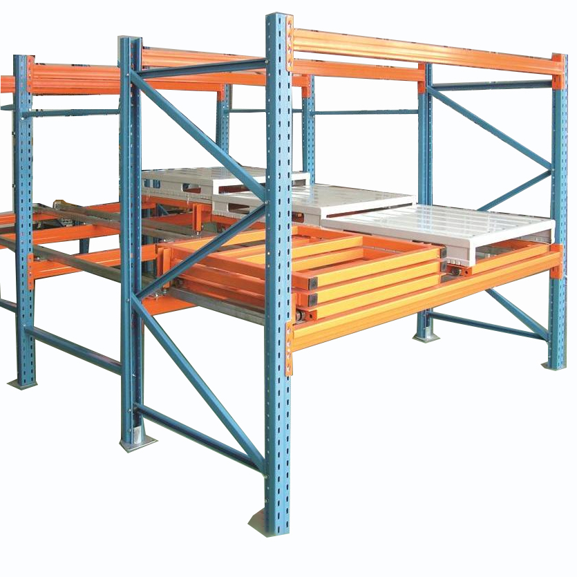 Heavy Duty Pallet Rack Push Back Pallet Racking Systems Push Back Rail Sliding System for Storage Shelves