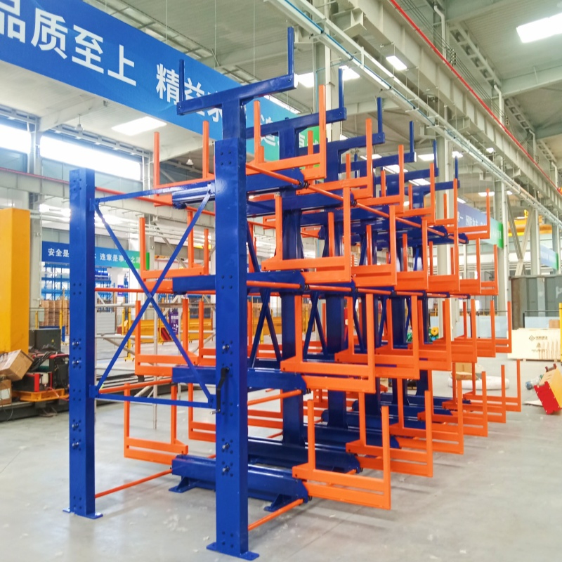 Heavy-Duty Adjustable Telescopic Cantilever Rack for Long Metal Pipe Storage