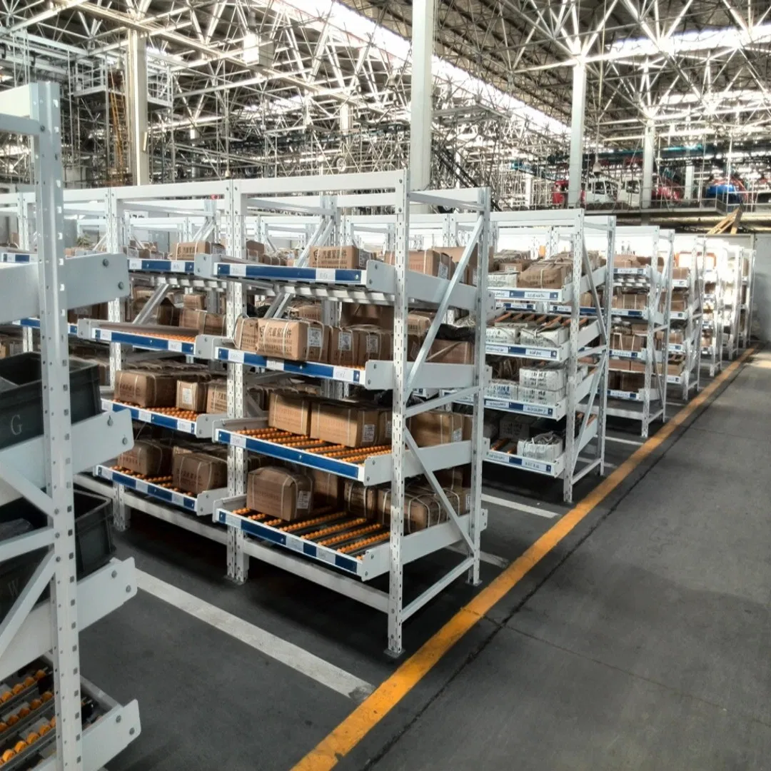 Favorable Price Steel Efficient Picking Gravity Flow Rack Made in China at Warehouse Rack Factory