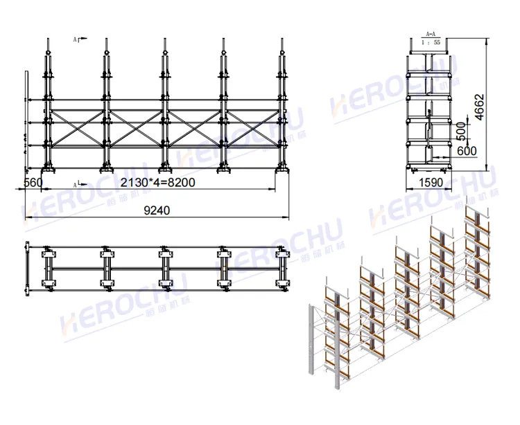 Telescopic Cantilever Rack configuration