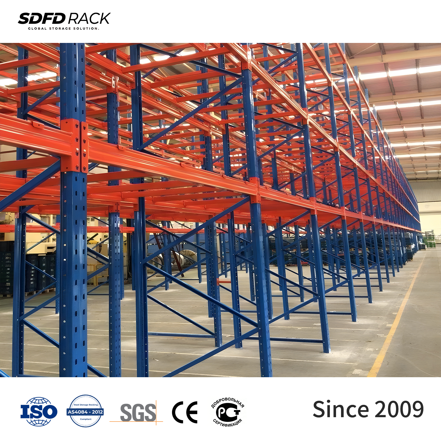 Durable Selective Pallet Racking System 800kg-2 Ton Loading 4-Layer Steel Beams Adjustable Heavy Duty Warehouse Pallet Racks