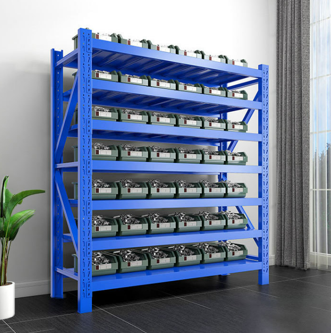 Heavy-Duty Steel Shelf Rack for Warehouse Storage and Industrial Workshop Use