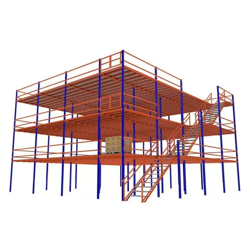 Heavy-Duty Steel Structure Powder Coated Multi-Level Prefab Office Mezzanine Adjustable Warehouse Storage Rack System