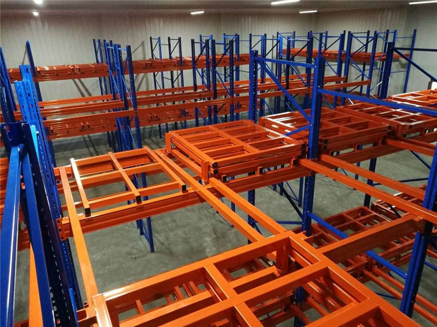 High Density Storage System Vertical Racking Heavy Duty Push Back Pallet Rack