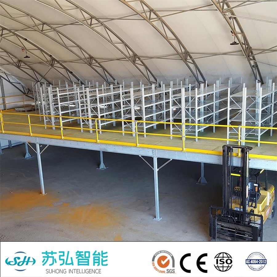 Leading Factory Industrial Warehouse Storage Galvanized Mezzanine Grating Metal Steel Platform Floor Racking Installation Loft Rack Construction