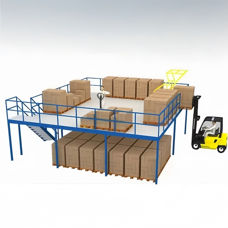 Heavy-Duty Steel Structure Powder Coated Multi-Level Prefab Office Mezzanine Adjustable Warehouse Storage Rack System