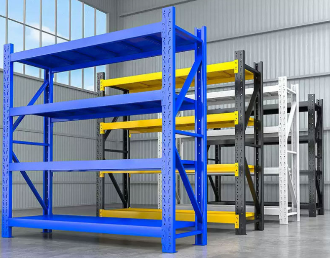 Heavy-Duty Steel Shelf Rack for Warehouse Storage and Industrial Workshop Use