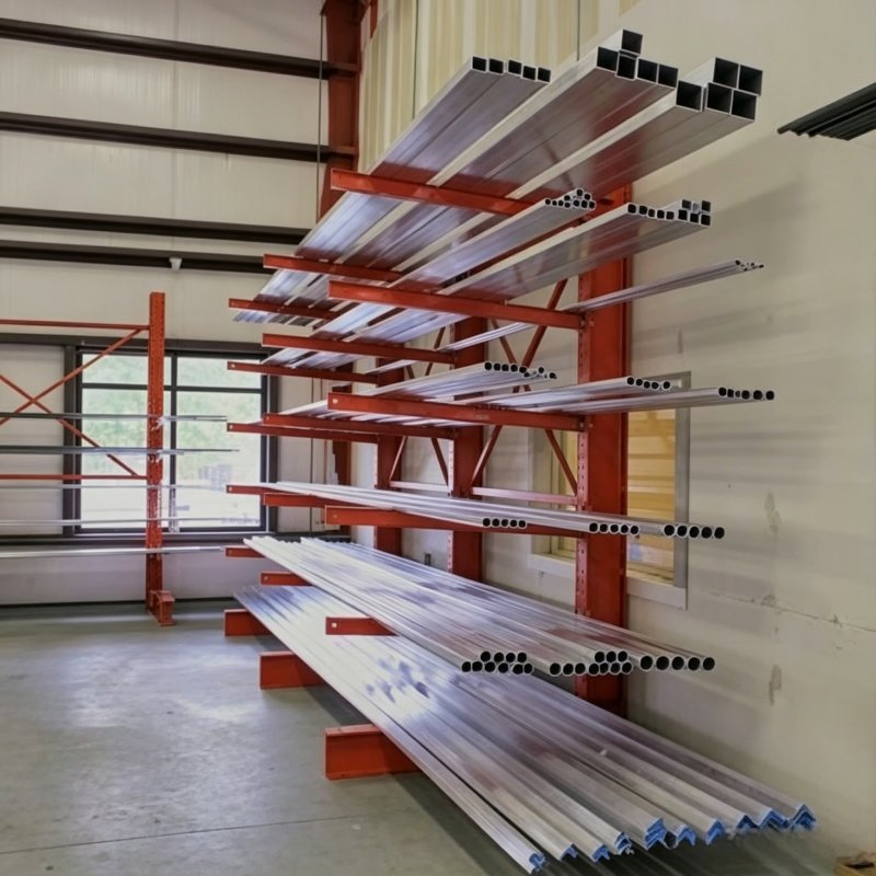 Long Pipe and Lumber Storage Solution Heavy Duty Rack Cantilever Type