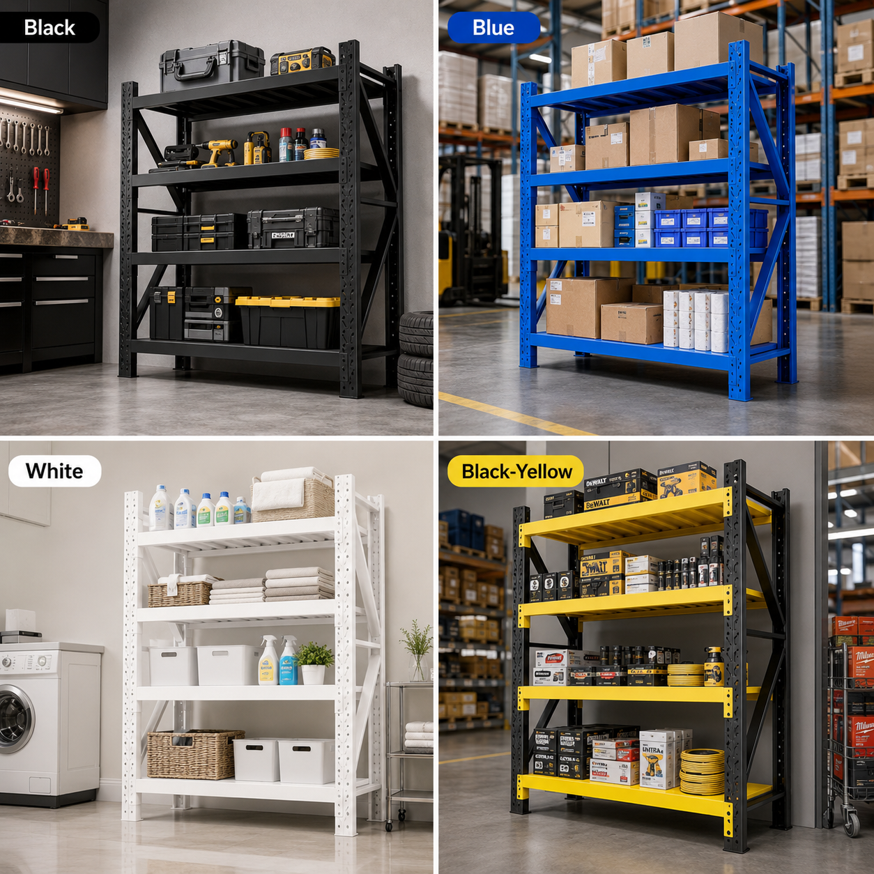 Factory Price 5 Layer Adjustable Steel Warehouse Storage Rack Shelving Units 200kg-500kg Stacking Racks &amp; Shelves Metal Material