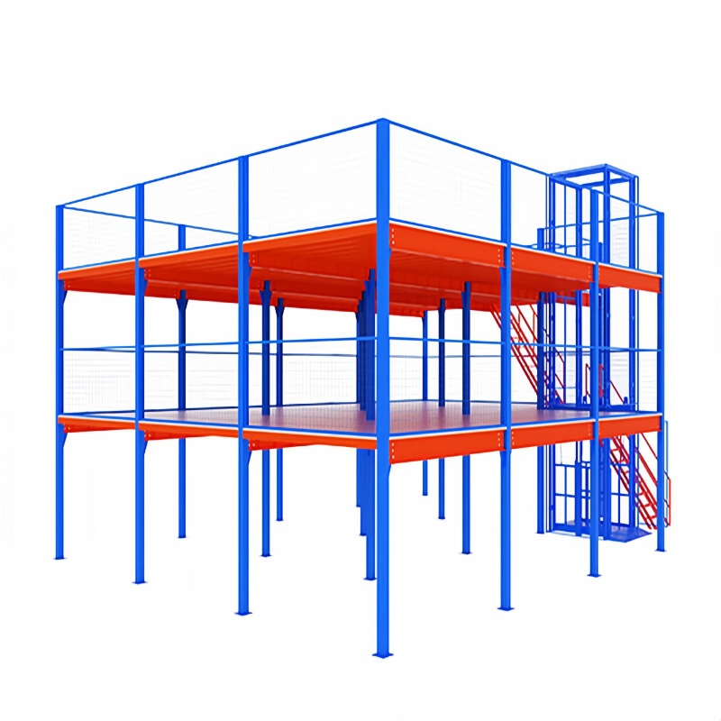 Heavy-Duty Steel Structure Powder Coated Multi-Level Prefab Office Mezzanine Adjustable Warehouse Storage Rack System