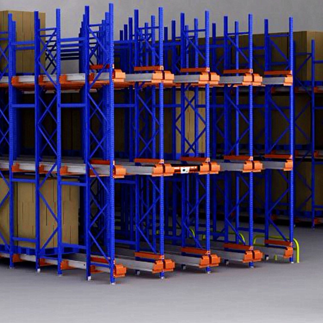 Industrial Warehouse Drive-In Shuttle Pallet Storage Rack System Efficient Stacking Racks &amp; Shelves