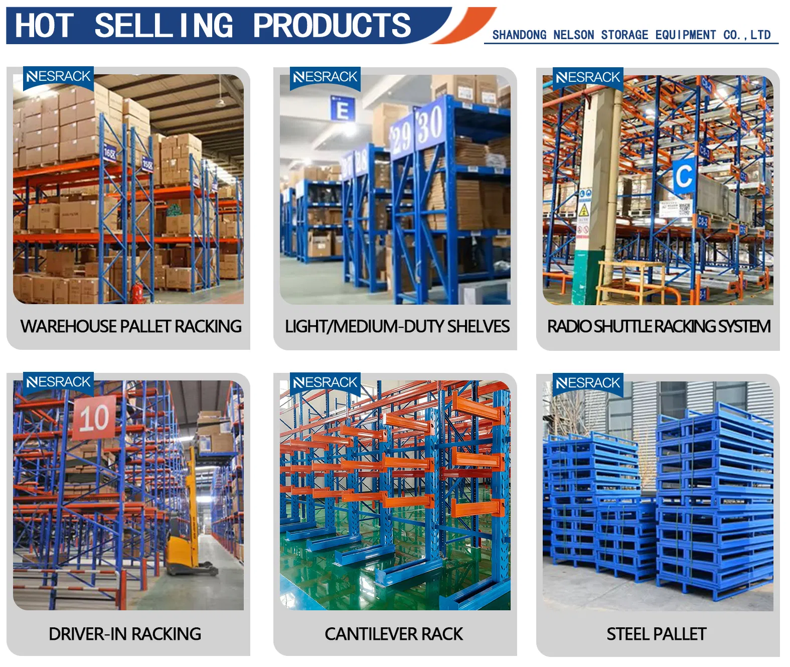 Industrial Warehouse Rack Storage Pallet Racking Light Metal Pallet Storage Shelving Warehouse Shelf Storage Racks for Garage Shop Storage