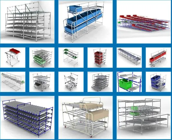 D28 1mm Thickness Anti-Static Gravity Blue ABS Coated Lean Flow Pipe Rack