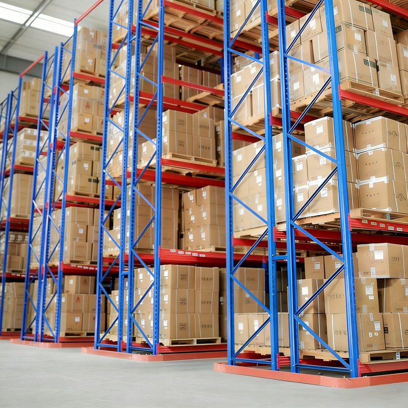 Very Narrow Aisle Rack Industrial VNA Storage Shelving With Guide Rail For High Bay Warehouse