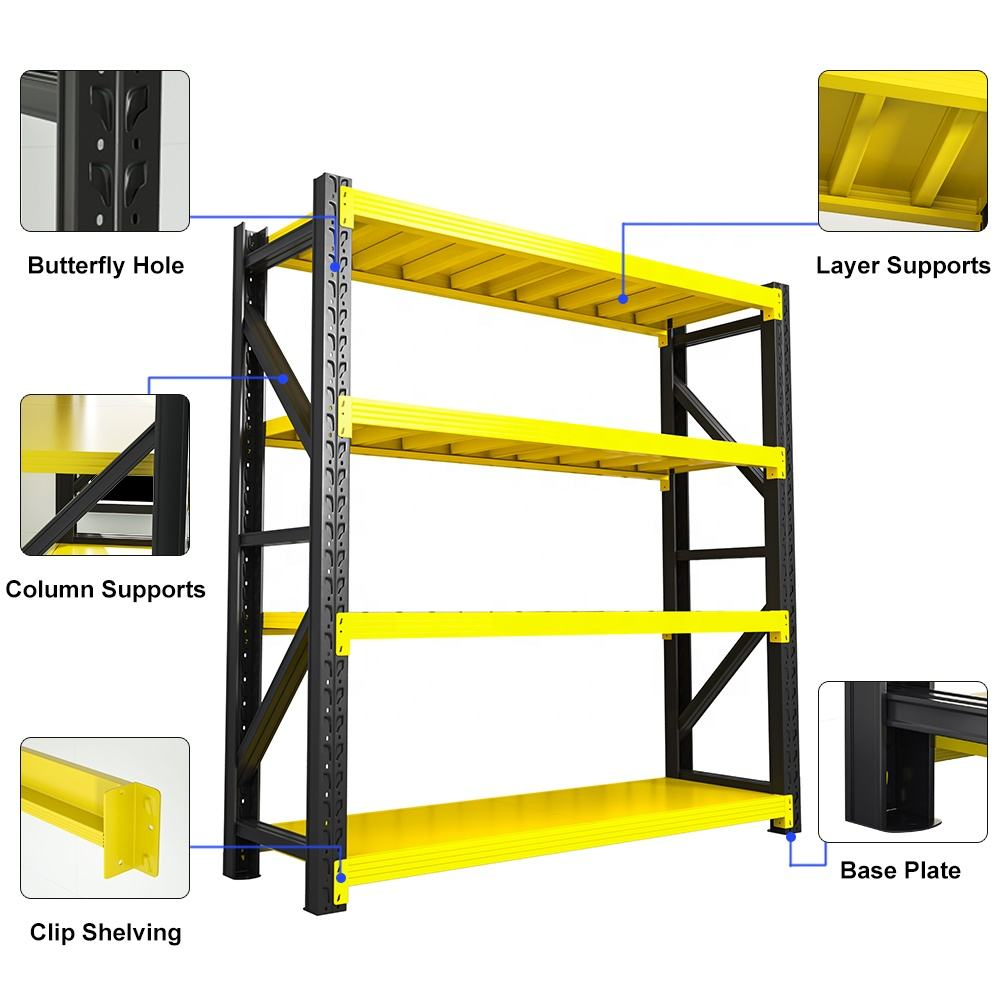 Factory Price 5 Layer Adjustable Steel Warehouse Storage Rack Shelving Units 200kg-500kg Stacking Racks &amp; Shelves Metal Material