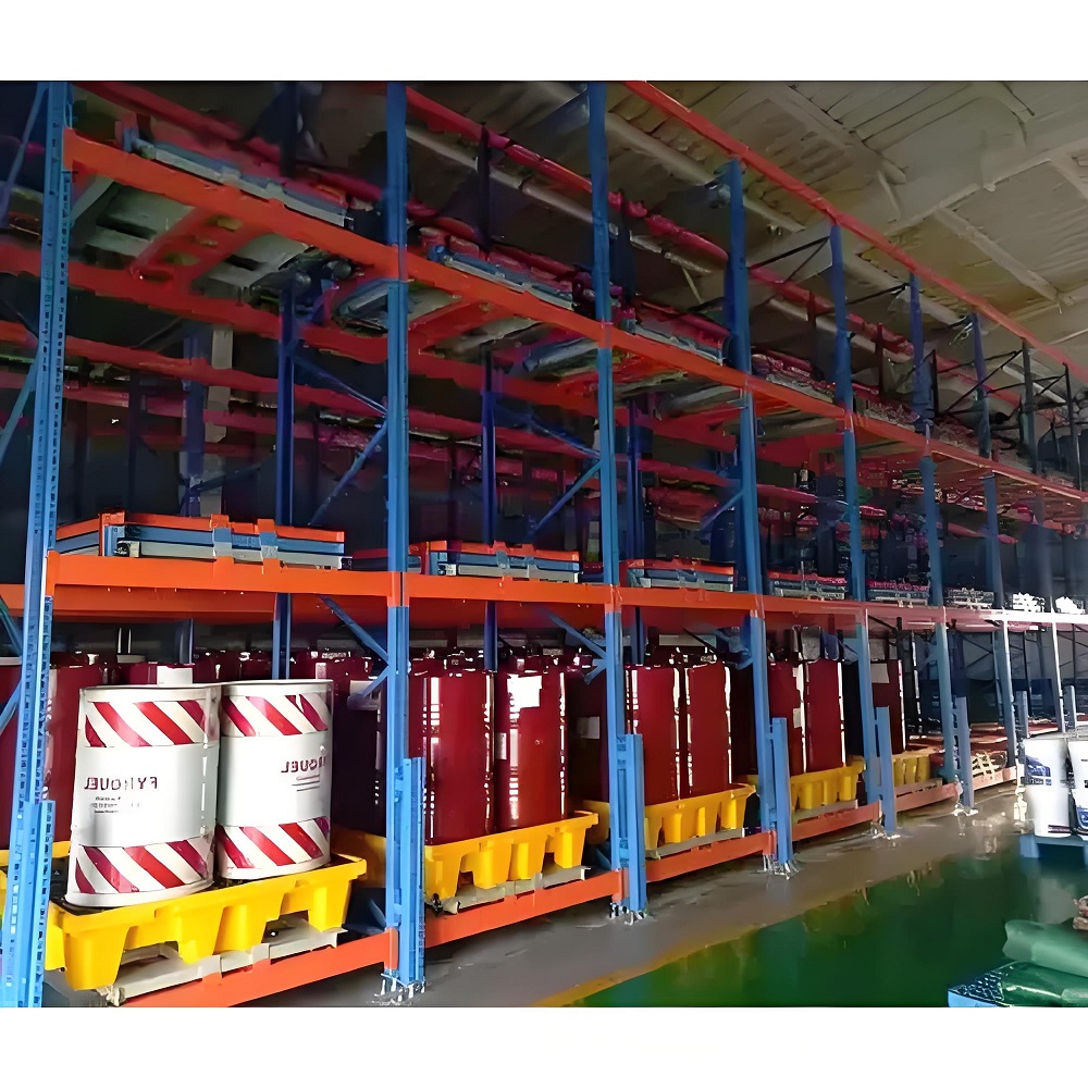 Industrial Push-Back Racking Adjustable Push Back Heavy Duty Warehouse Storage Rack