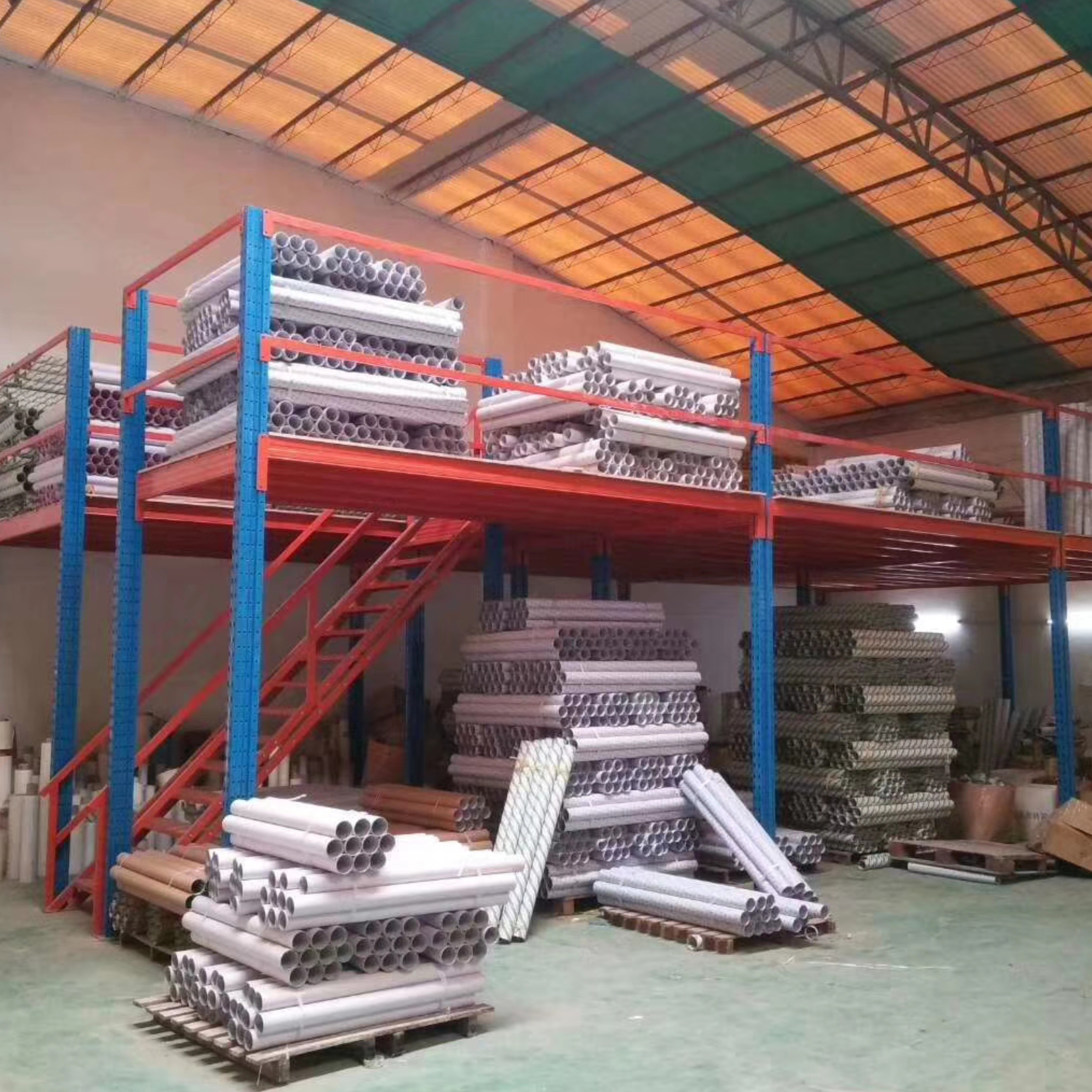 Warehouse Heavy Duty Steel Loft Platform Shelf Storage Attic Rack Pallet Racking Supported Mezzanine Floor Racks System