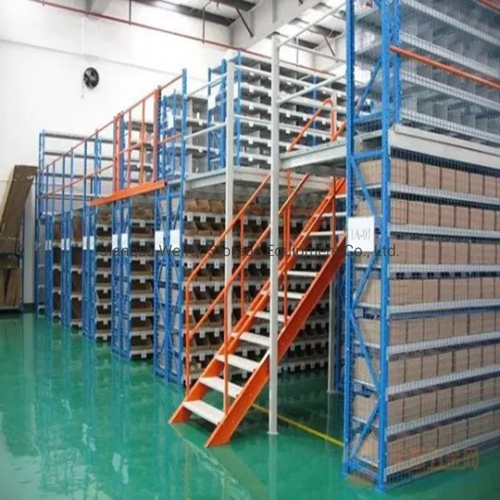 Industrial Warehouse Mezzanine Racks with Heavy Duty Steel Multi-Level Storage Systems