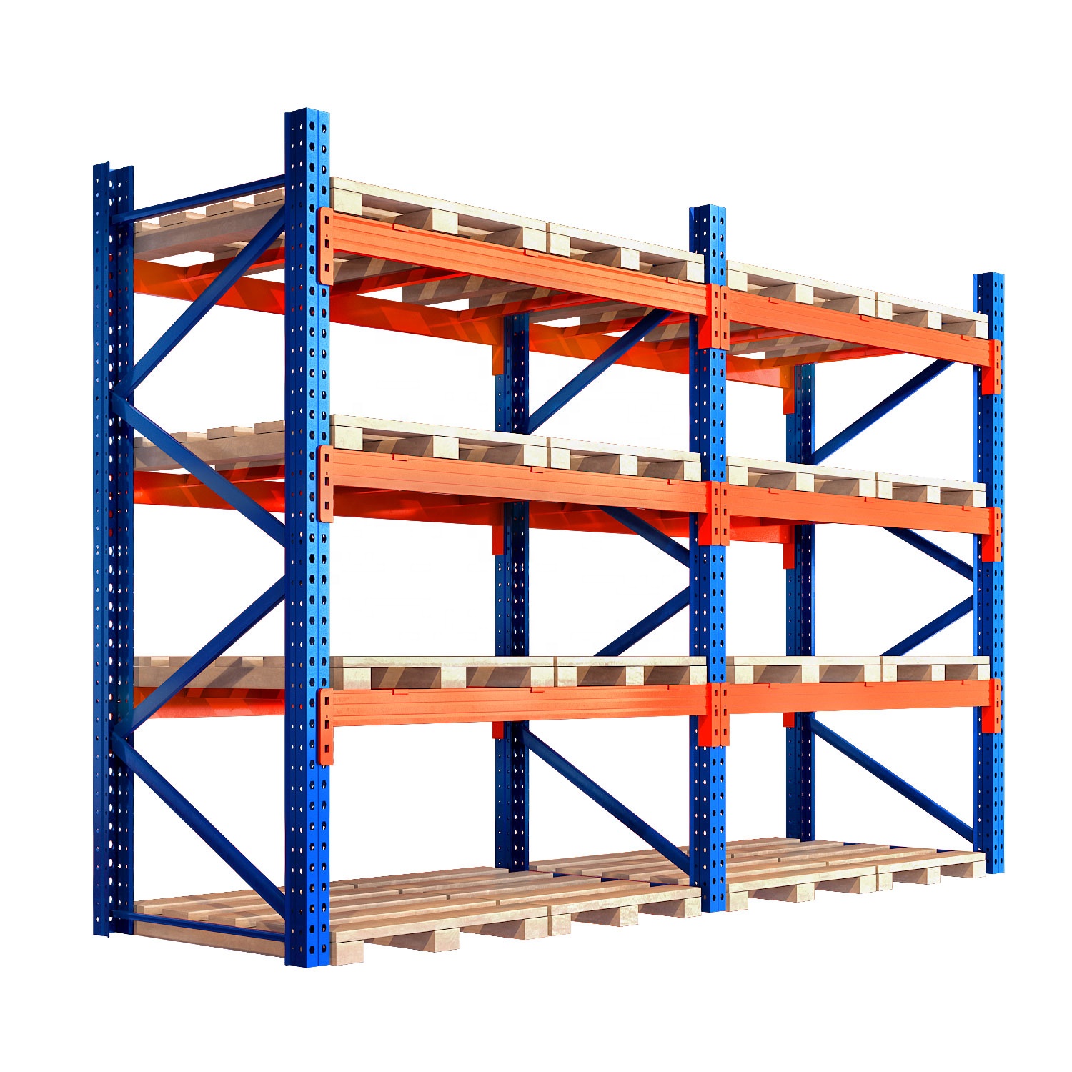 Industrial Heavy Duty Storage Shelves System Stacking Units Metal Rack Warehouse Steel Pallet Racking