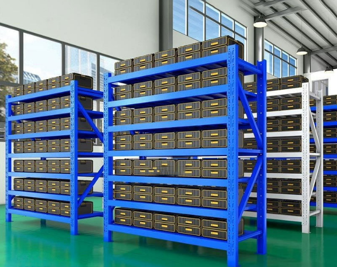Heavy-Duty Steel Shelf Rack for Warehouse Storage and Industrial Workshop Use