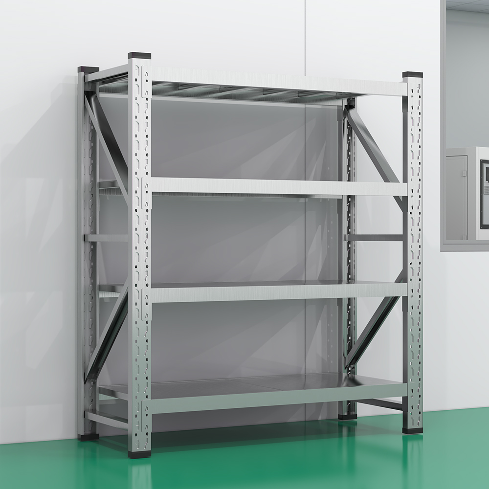 304 Stainless Steel Heavy Duty Warehouse Rack 200KG Per Shelf Capacity Durable &amp; Corrosion Protected Adjustable Shelving Unit