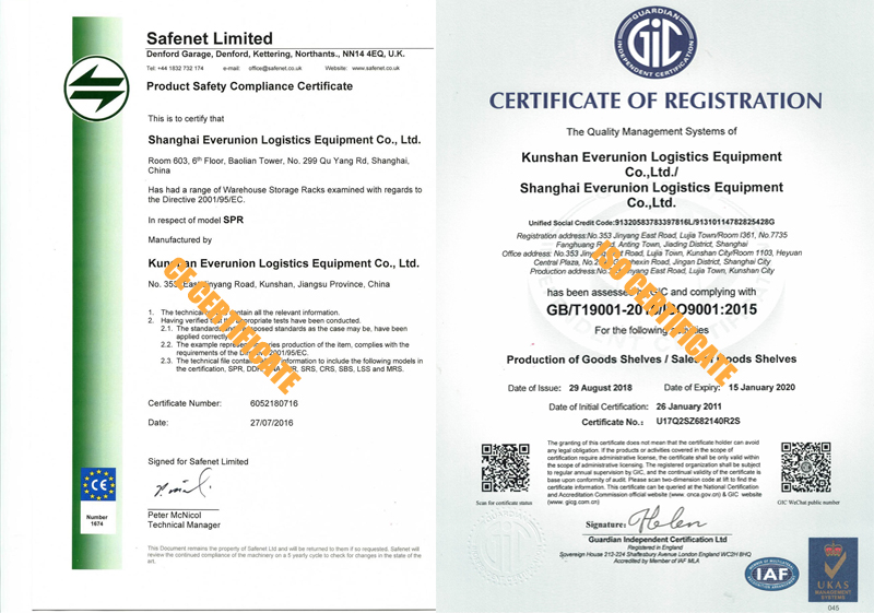 CE and ISO Certificates