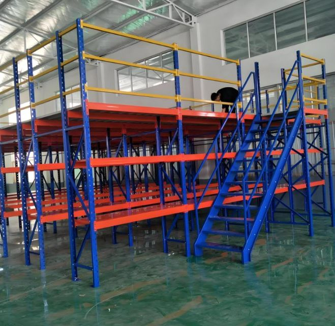 Customized Warehouse Storage Rack Metal Mezzanine Platform Rack Warehouse Equipment Storage Shelving