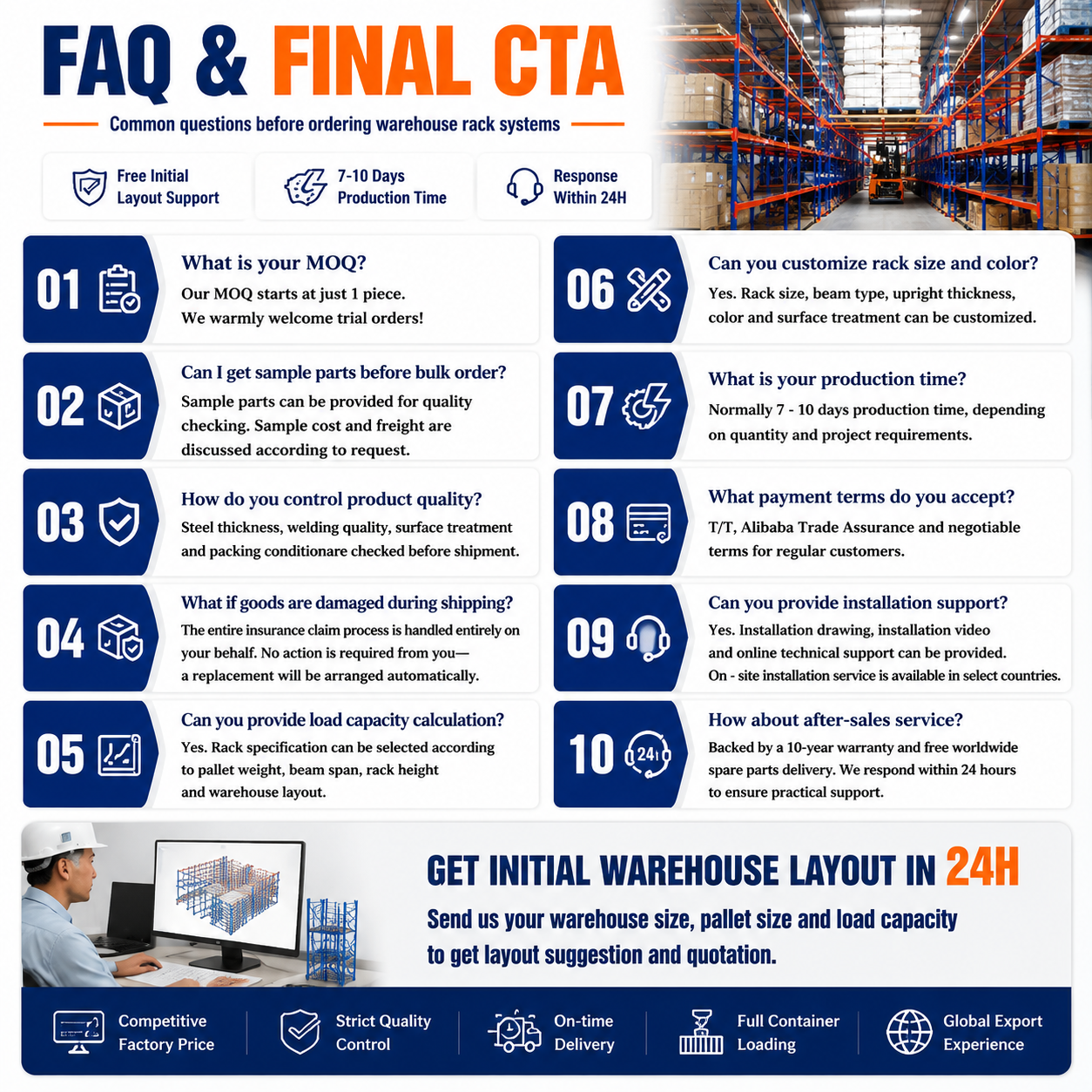 Factory Price Heavy Duty VNA Rack Very Narrow Aisle Racking High Density Warehouse Storage Rack