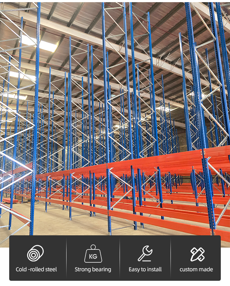 Heavy duty pallet rack details
