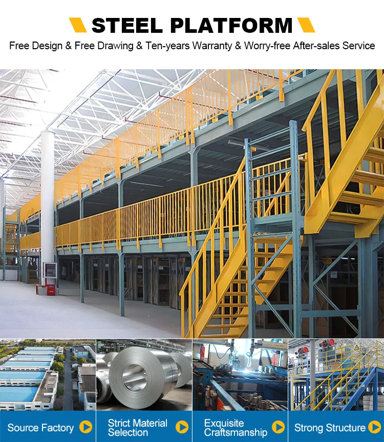 Industrial Warehouse Capacity Multi-Level Steel Structure Platform Grid Steel Mezzanine Floor