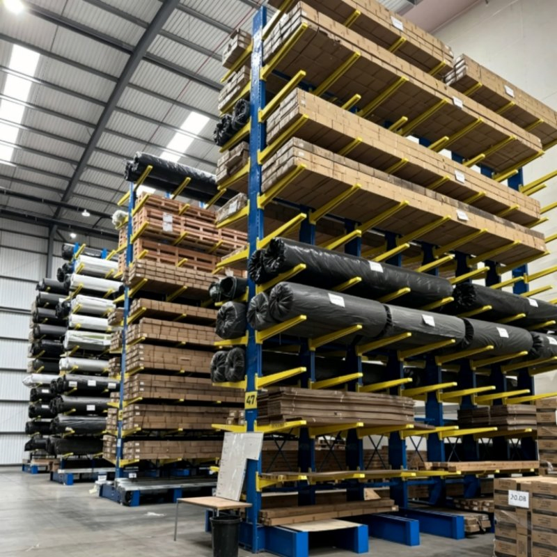 Long Pipe and Lumber Storage Solution Heavy Duty Rack Cantilever Type