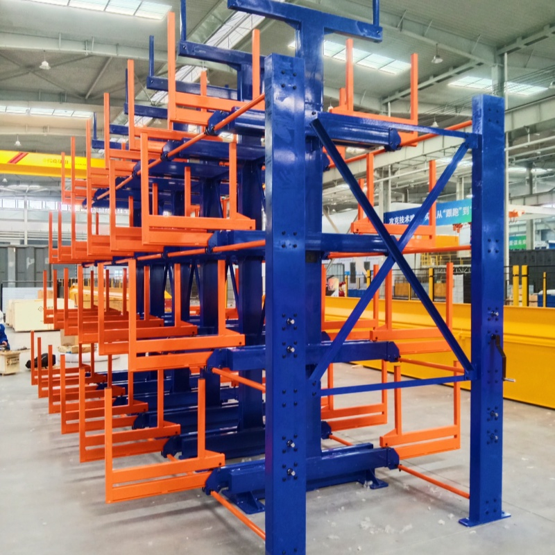 Heavy-Duty Adjustable Telescopic Cantilever Rack for Long Metal Pipe Storage