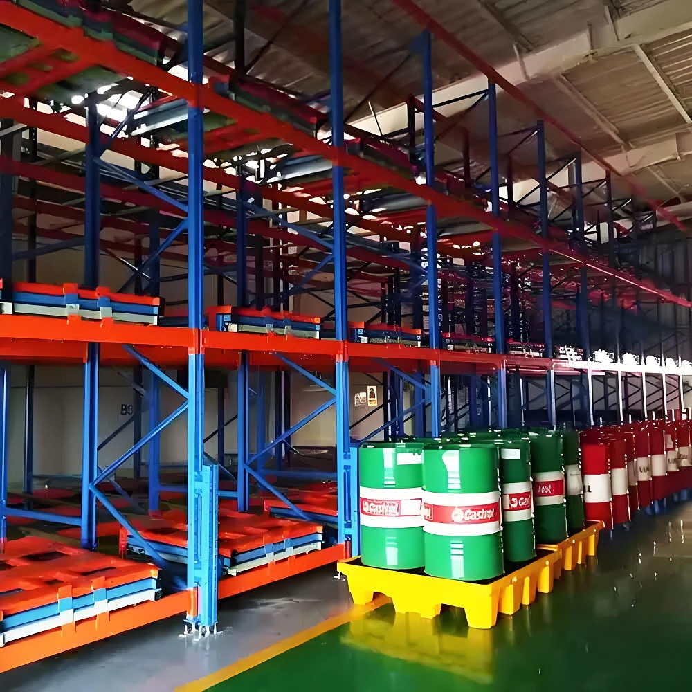 Industrial Push-Back Racking Adjustable Push Back Heavy Duty Warehouse Storage Rack
