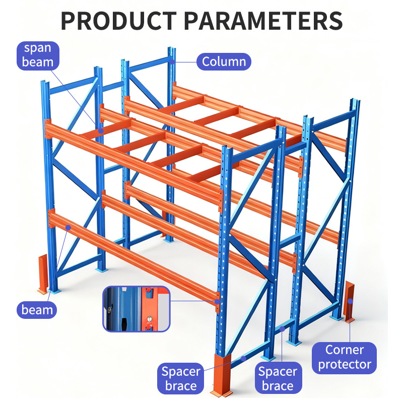 Multilayer Load-bearing 300kg/500kg Per Layer Heavy Duty Industrial Warehouse Storage Rack Steel Pallet Racking