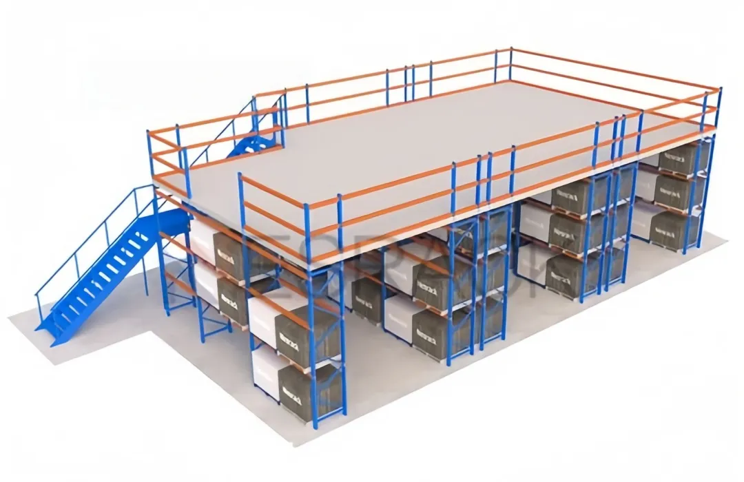 Heavy-Duty Steel Structure Powder Coated Multi-Level Prefab Office Mezzanine Adjustable Warehouse Storage Rack System