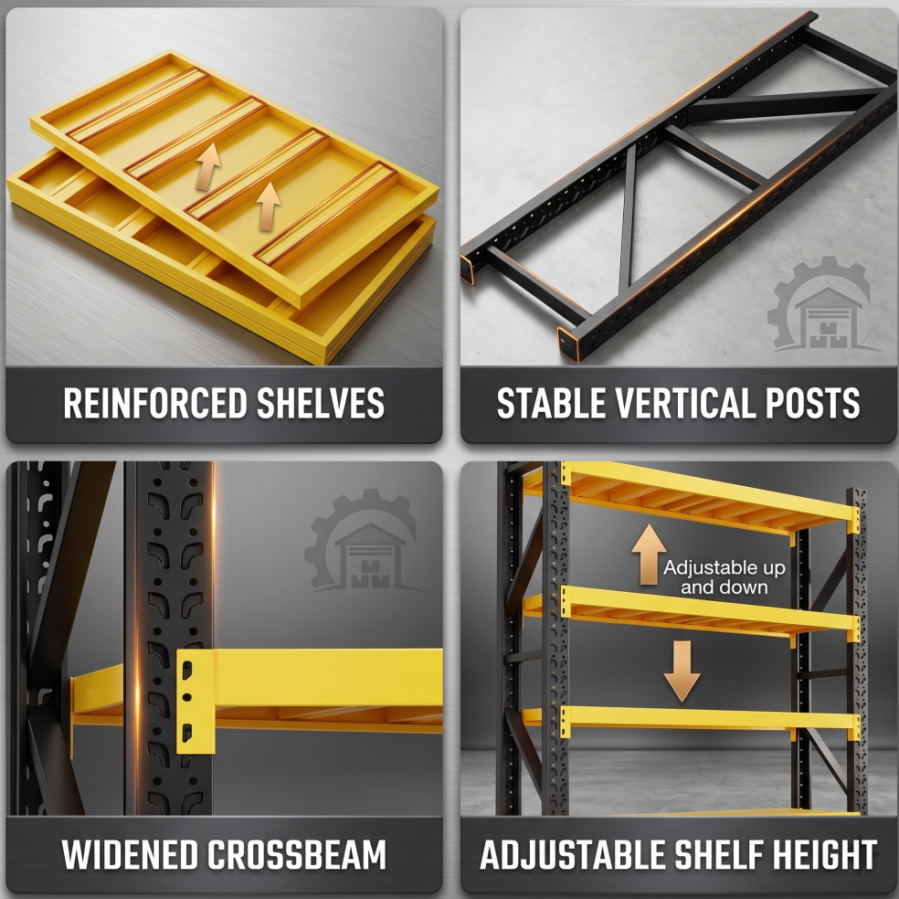 Factory Price 5 Layer Adjustable Steel Warehouse Storage Rack Shelving Units 200kg-500kg Stacking Racks &amp; Shelves Metal Material