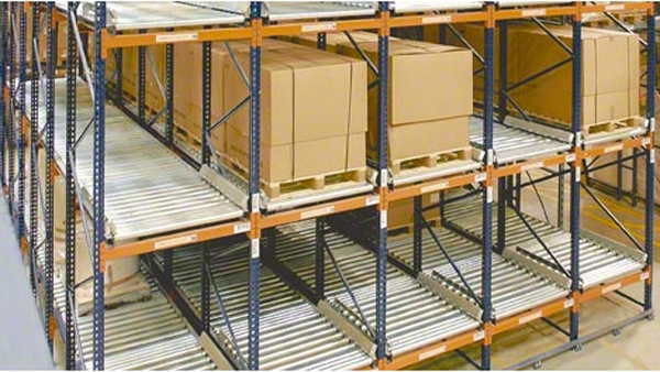 Industrial Heavy-Duty Metal Racking System Flow Gravity Roller Conveyor Push Back Pallet Rubber Belt Food Storage Warehouses